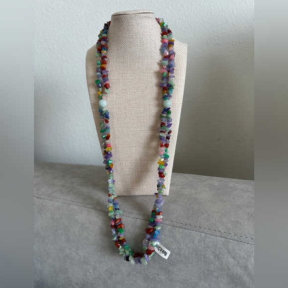 32" Multicolor Jade Chip Necklace by Jade of Yesteryear - Picture 3 of 11